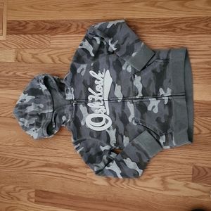 OshKosh B'gosh zip up hooded sweatshirt,  camouflage colored,  size 6